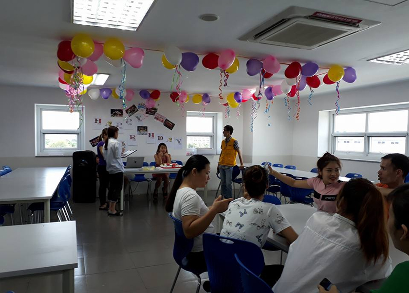 Công ty TNHH Woosung  Electronics Việt Nam tổ chức sinh nhật hàng tháng cho cán bộ công nhân viên