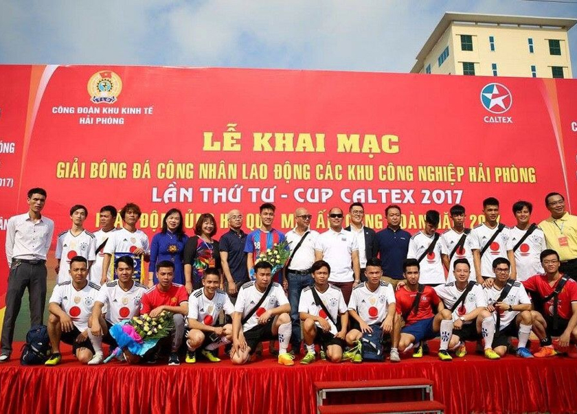 Đội bóng Công ty TNHH Woosung Electronics Việt Nam gây ấn tượng mạnh tại giải bóng đá Công nhân lao động các Khu Công nghiệp Hải Phòng - Cup Caltex 2017